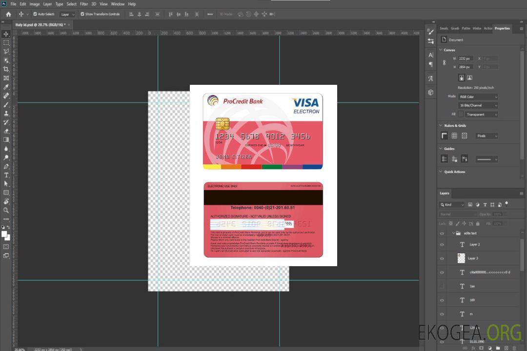 Carte électronique visa bancaire Procredit Roumanie template Carte électronique visa bancaire Procredit Roumanie template